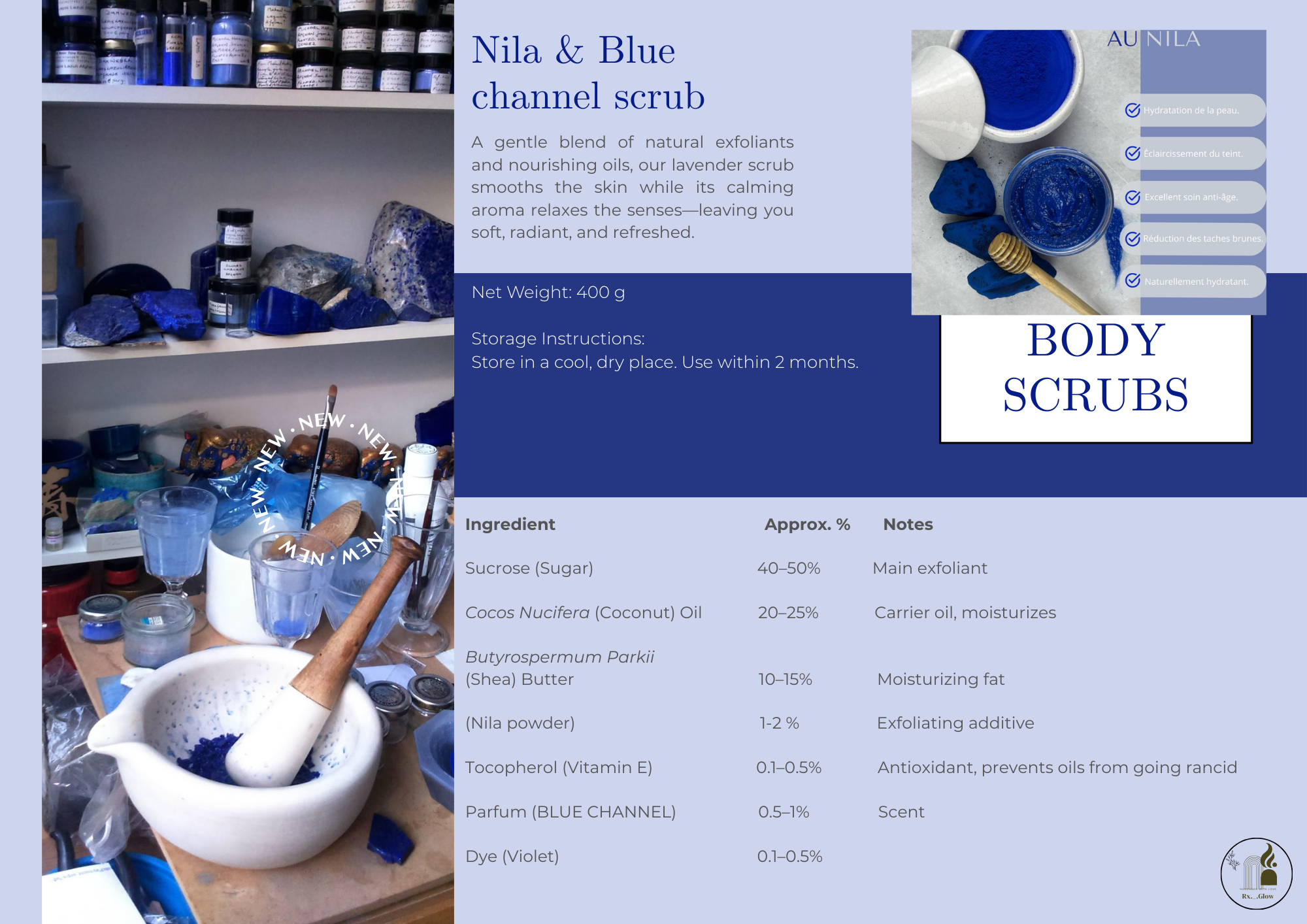 Nila & Blue channel scrub